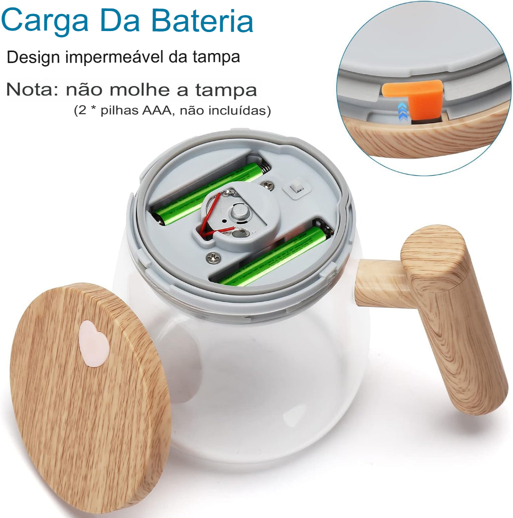 Caneca Mixer com Alça e Tampa de Madeira KBN