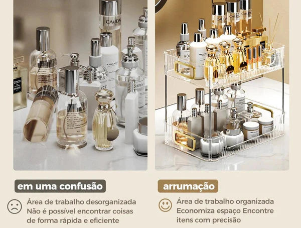 Organizador de Banheiro com Prateleiras em Acrílico KBN Organize Home