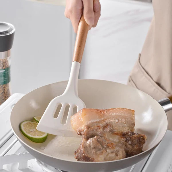 Kit de Utensílios de Cozinha de Silicone KBN WoodTouch