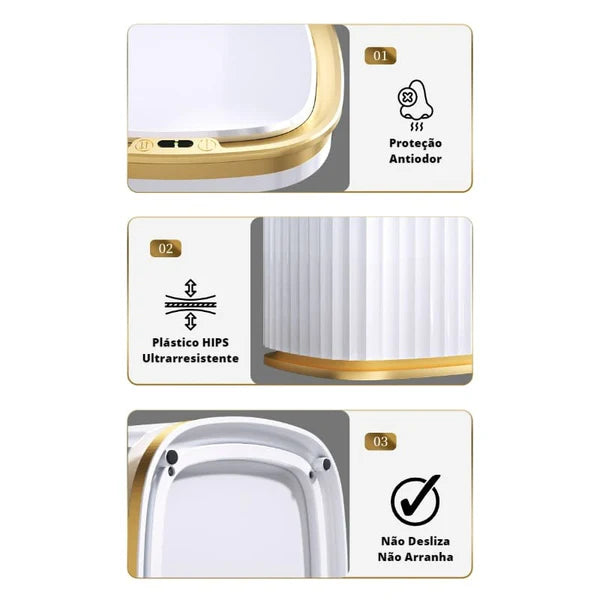Lixeira para Banheiro e Cozinha Automática com Sensor Inteligente KBN
