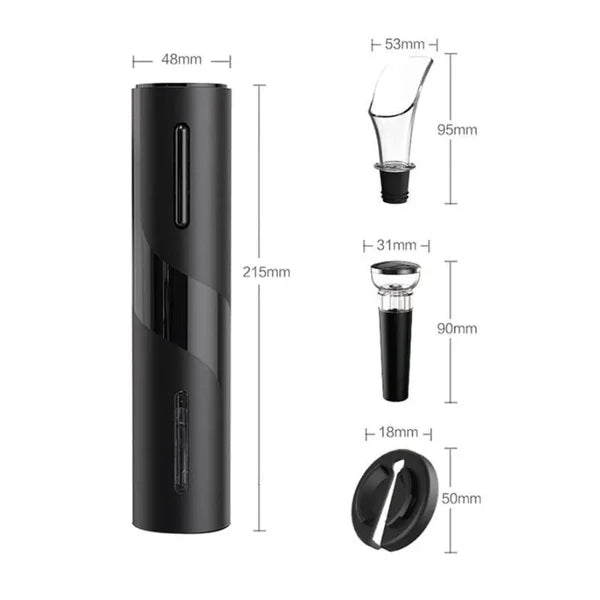 Abridor de Vinho Elétrico Recarregável com Design Sofisticado KBN