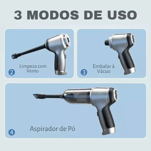 Aspirador de Pó Portátil 4 em 1 Sem Fio Recarregável UltraPower KBN