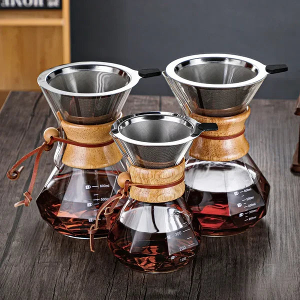 Cafeteira Manual de Vidro Borossilicato com Design Diamante KBN