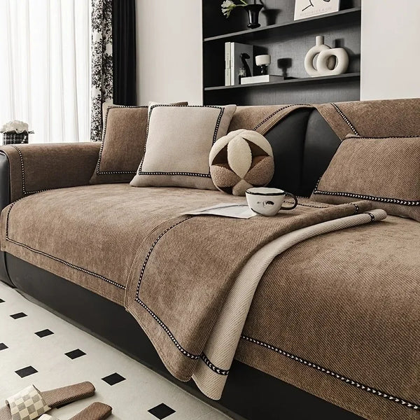 Capa de Sofá Chenille Antiderrapante Pet Friendly para Sala KBN