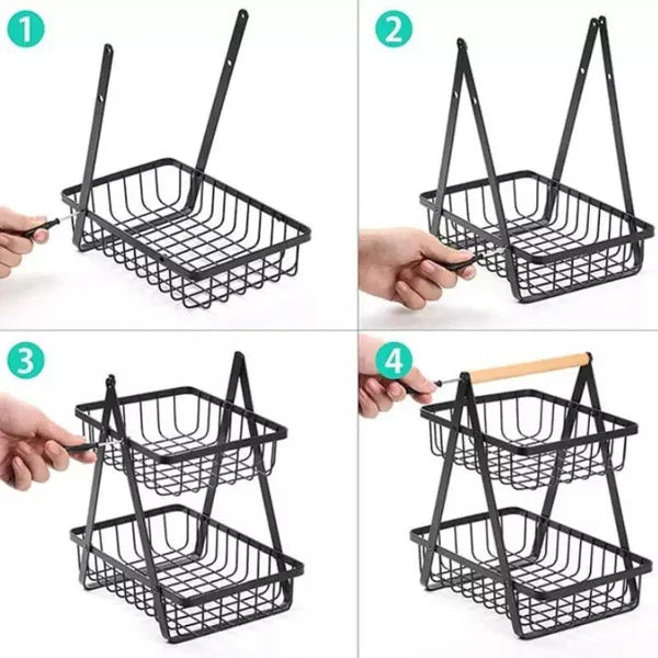 Cesta de Fruta 2 Andares Fruteira de Mesa KBN