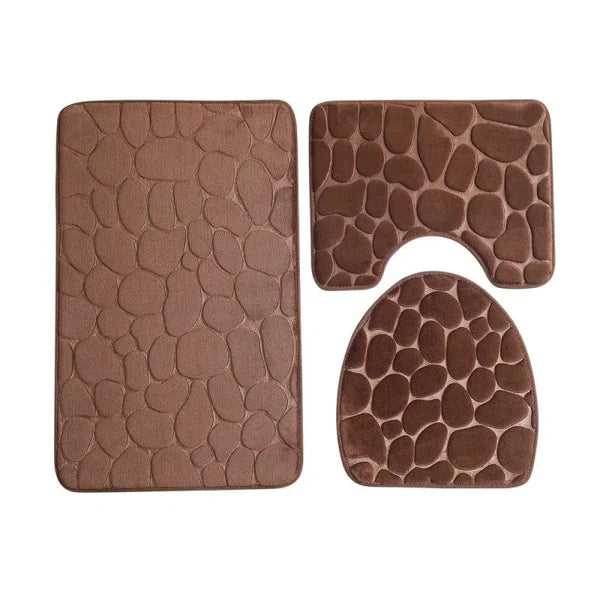 Conjunto de Tapetes 3 Peças Antiderrapante e Absorvente KBN