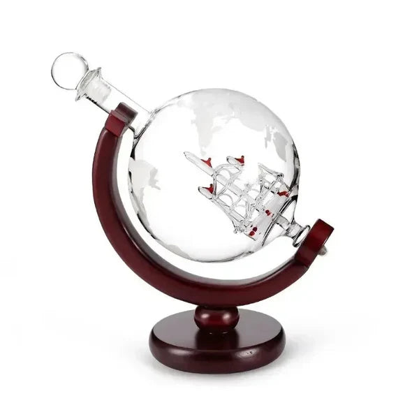 Decanter Globo com Suporte em Madeira KBN