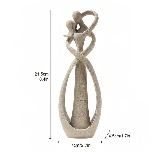 Escultura Abstrata Casal Beijando em Resina para Decoração KBN