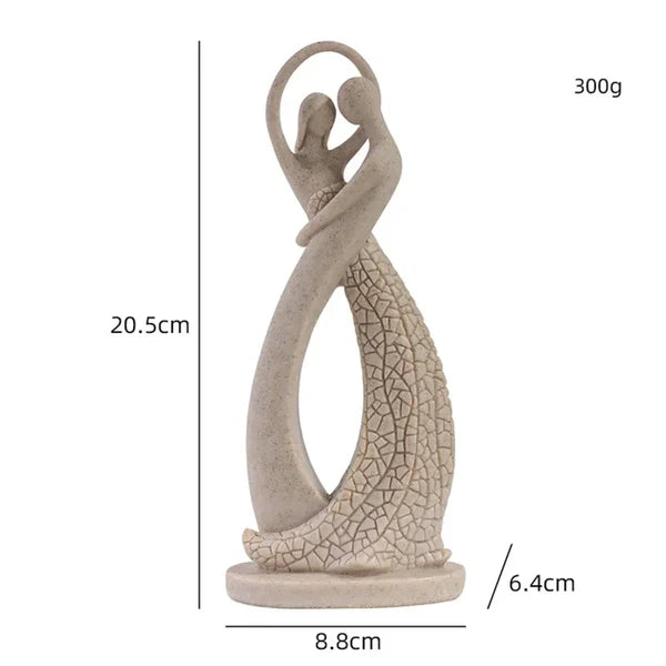 Escultura Abstrata de Casal para Mesa e Decoração Moderna KBN