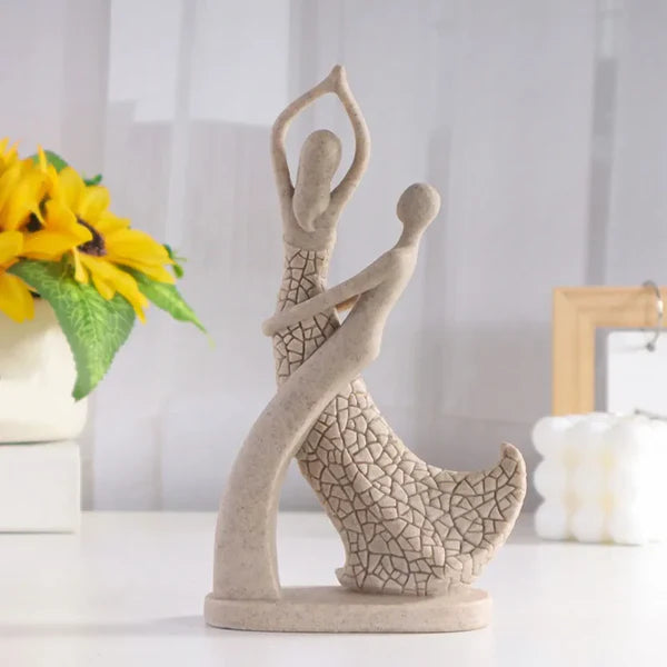 Escultura Abstrata de Casal para Mesa e Decoração Moderna KBN