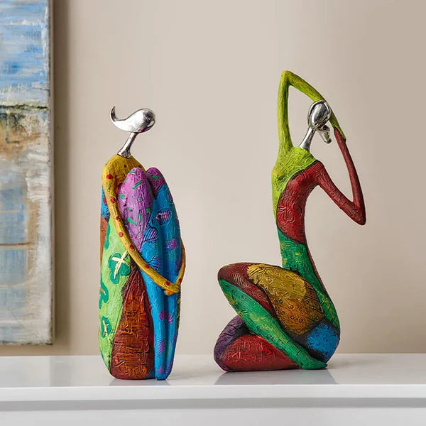 Escultura Abstrata Estilo Nórdico em Resina para Decoração KBN
