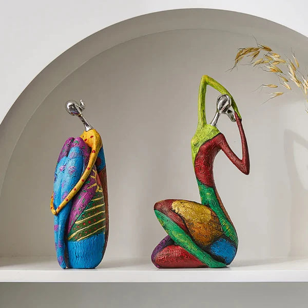 Escultura Abstrata Estilo Nórdico em Resina para Decoração KBN