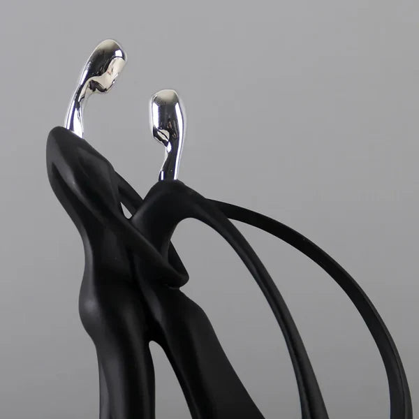 Escultura de Casal Dançando em Resina Estilo Nórdico para Sala KBN