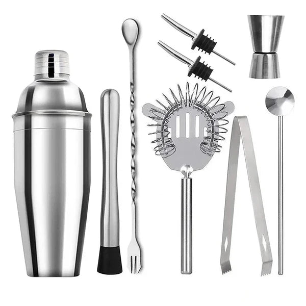 Kit Bartender de Aço Inoxidável com Shaker e Ferramentas KBN