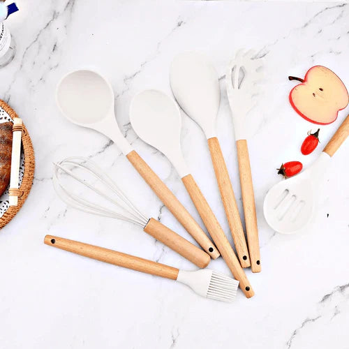 Kit de Utensílios de Silicone KBN WoodTouch