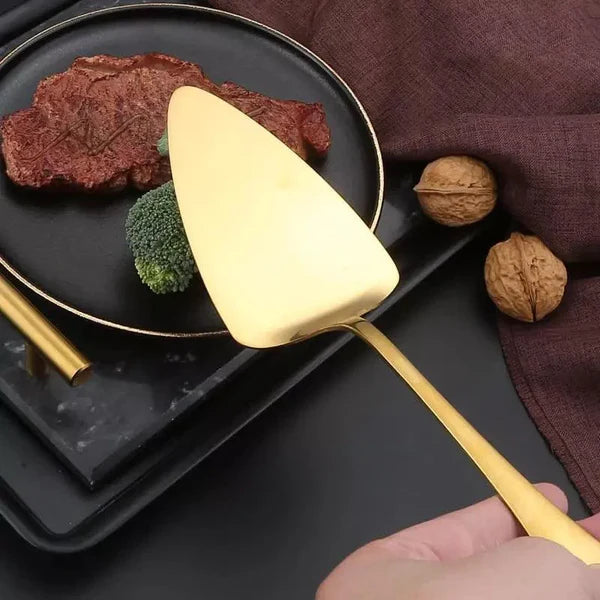 Kit Utensílios de Cozinha 6 Peças Inox Dourado KBN WoodTouch