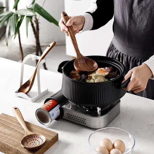 Kit Utensílios de Cozinha 7 Peças de Madeira KBN WoodTouch