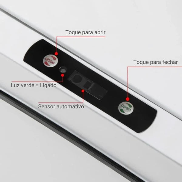 Lixeira Inteligente 15L com Sensor Automático para Banheiro e Cozinha KBN