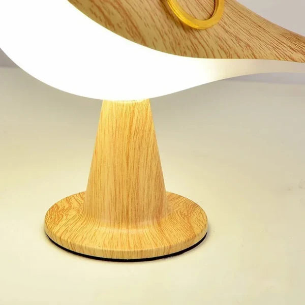 Luminária LED de Madeira Pássaro com Toque para Quarto KBN