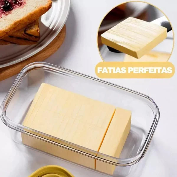 Manteigueira com Fatiador Integrado para Mesa e Cozinha KBN