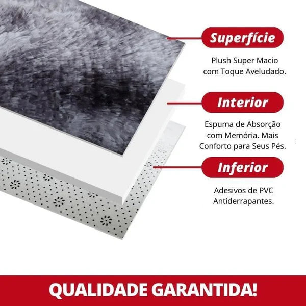 Tapete Felpudo Liso Antiderrapante para Sala e Quarto KBN