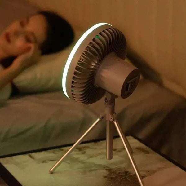 Ventilador Portátil Recarregável Preto com 3 Velocidades para Casa KBN