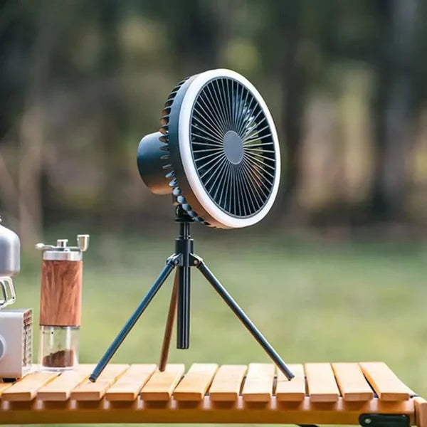 Ventilador Portátil Recarregável Preto com 3 Velocidades para Casa KBN