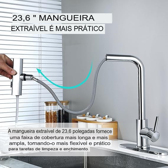 Torneira de Pia com Pulverizador Retrátil KBN