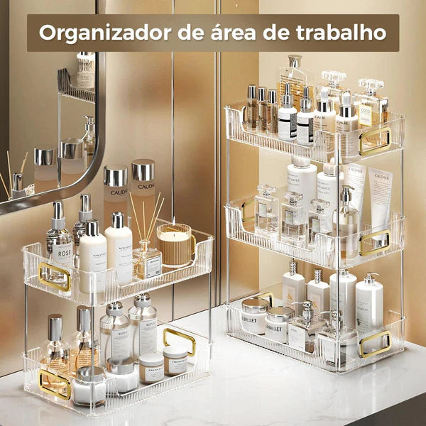 Organizador de Banheiro com Prateleiras em Acrílico KBN Organize Home