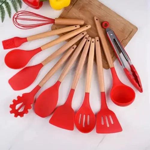 Kit 12 Peças Utensílios de Cozinha KBN WoodTouch