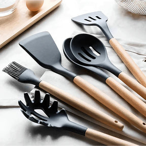 Kit 12 Peças Utensílios de Cozinha KBN WoodTouch