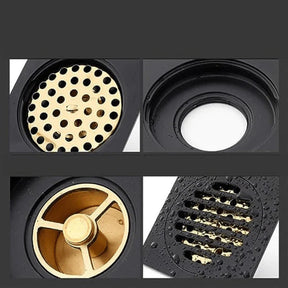 Ralo de Banheiro 10x10 Anti-Odor Preto KBN
