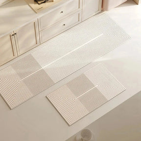 Tapete Para Cozinha Absorvente Antiderrapante Listrado Quadrado KBN