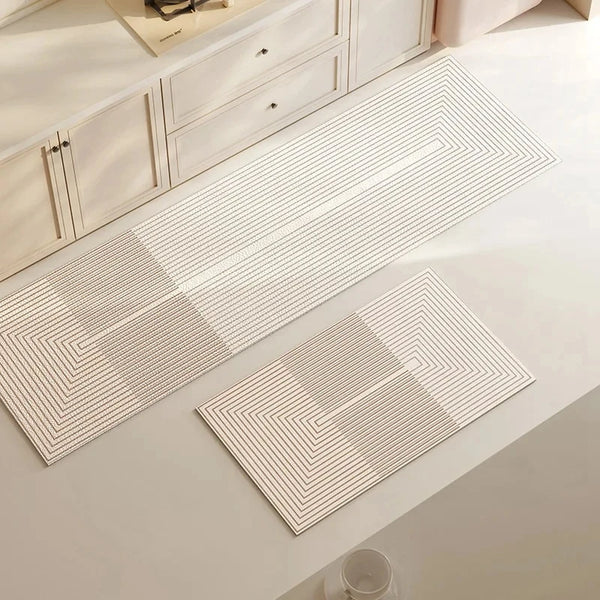 Tapete Para Cozinha Absorvente Antiderrapante Listrado Quadrado KBN