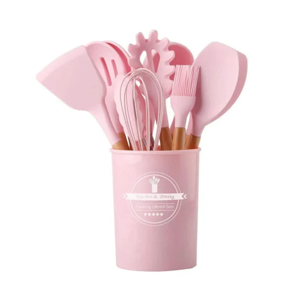 Kit de Utensílios para Cozinha - Conjunto Completo 11 Peças KBN WoodTouch