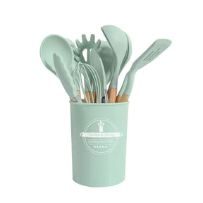 Kit de Utensílios para Cozinha - Conjunto Completo 11 Peças KBN WoodTouch