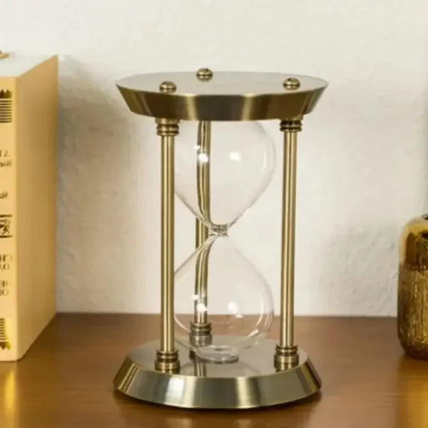 Ampulheta Retrô Europeia em Metal para Decoração KBN