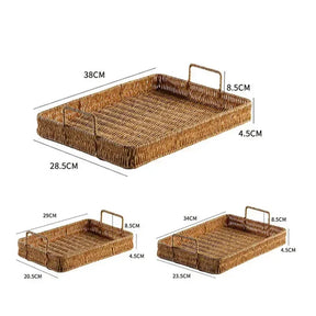 Bandeja com Alças Estilo Rattan para Servir KBN