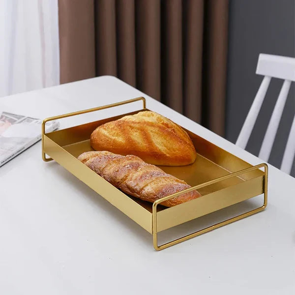 Bandeja Metálica Estilo Nórdico com Tampa para Snacks KBN