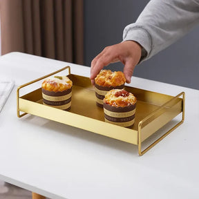 Bandeja Metálica Estilo Nórdico com Tampa para Snacks KBN