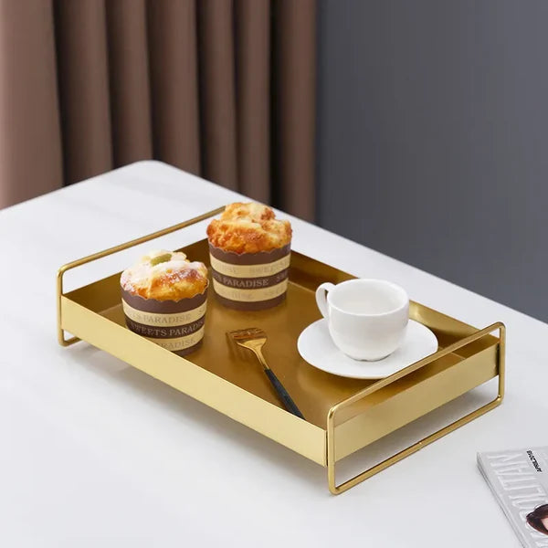 Bandeja Metálica Estilo Nórdico com Tampa para Snacks KBN
