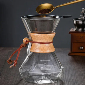 Cafeteira Manual de Vidro Borossilicato com Design Diamante KBN