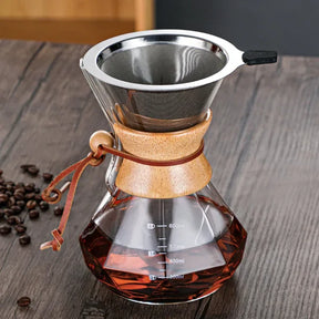 Cafeteira Manual de Vidro Borossilicato com Design Diamante KBN