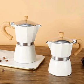 Cafeteira Moka de Alumínio com Cabo de Madeira para Café Espresso KBN