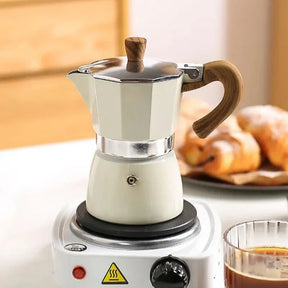 Cafeteira Moka de Alumínio com Cabo de Madeira para Café Espresso KBN