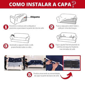 Capa para Sofá Suede Cinza Escuro Impermeável KBN