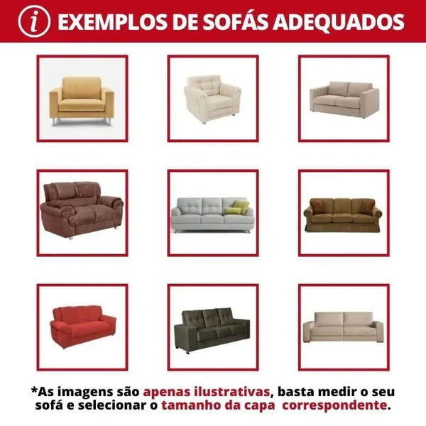 Capa para Sofá Spandex Branco Impermeável para Sala KBN