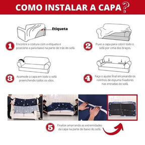 Capa para Sofá Spandex Branco Impermeável para Sala KBN