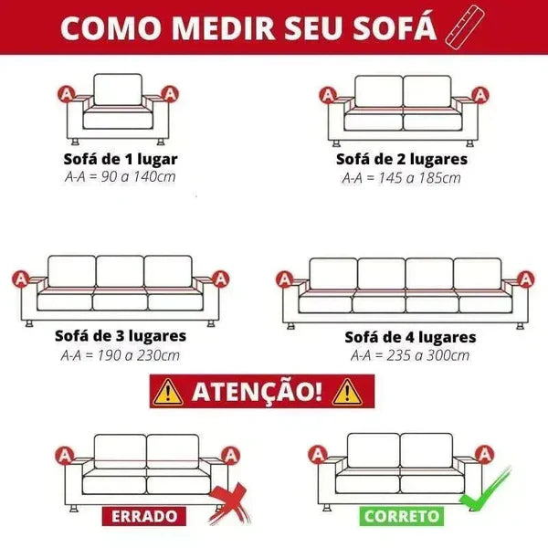 Capa de Sofá Chenille Antiderrapante Impermeável Marrom KBN