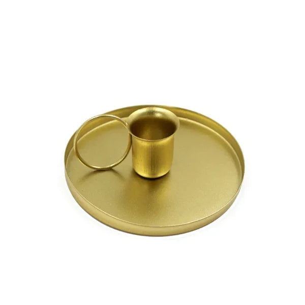 Castiçal de Metal com Alça Portátil para Mesa e Decoração KBN
